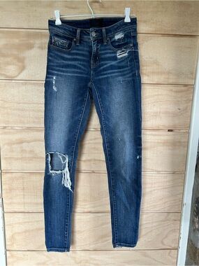 Buckle Fit 53 Distressed Dark Blue Women's Skinny Jeans 24x31